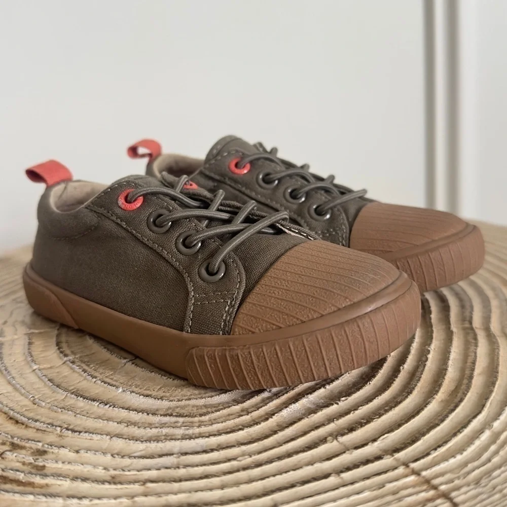 Old Navy Toddler Unisex Textured-Canvas Green Sneakers Size 7